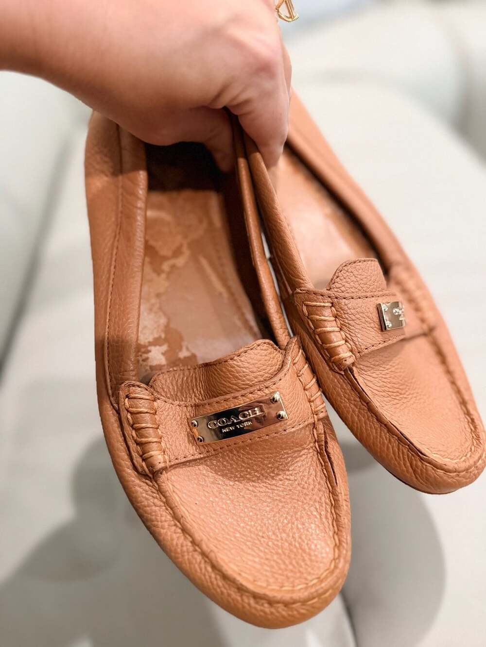Coach Fredrica Loafers Tan Leather Size 8B